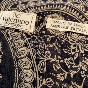 Valentino Boutique Navy and Cream Paisley Scarf